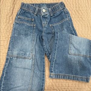 Justice Girls Two-Tone Blue Patch Pocket Jeans